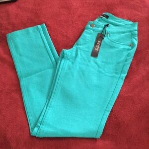 Pripe Stretch Skinny Jeans in Turquoise Size Juniors Small NWT